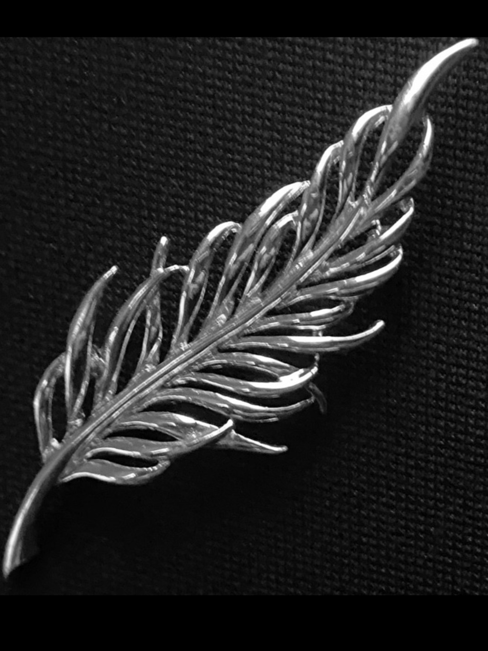 Vintage Marboux Silver Tone Openwork Feather Leaf Brooch 1049 by Marcel Boucher